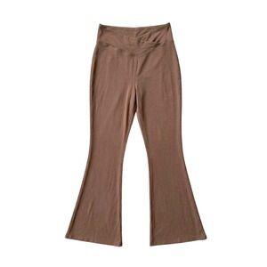 Brown flare yoga pants leggings stretchy size‎ LARGE